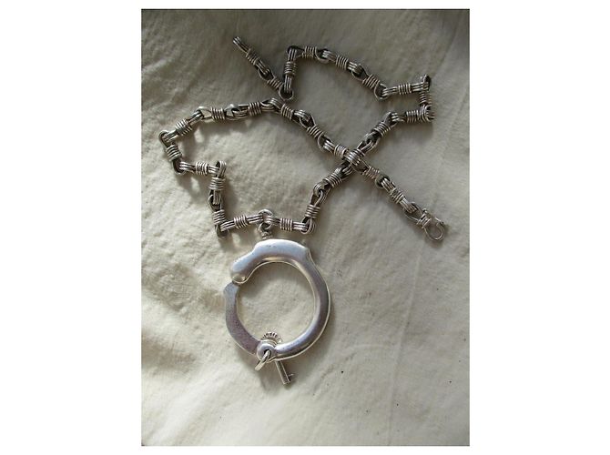 Jean Paul Gaultier Collana a manette in argento massiccio, unisex. - vista 8