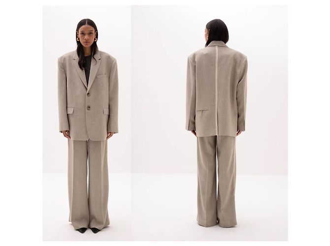 Autre Marque Blazer Oversized Alison Bouguessa Beige - vista 2