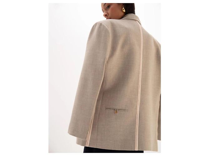 Autre Marque Blazer Oversized Alison Bouguessa Beige - vista 3