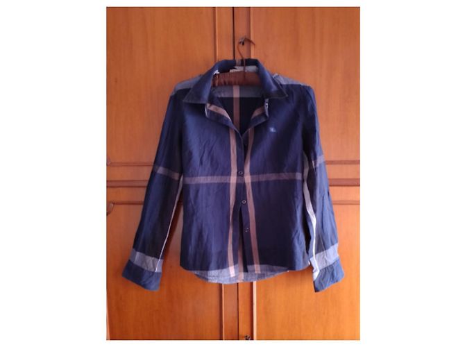 Camisa Burberry Brit de algodón azul oscuro M - vista 4