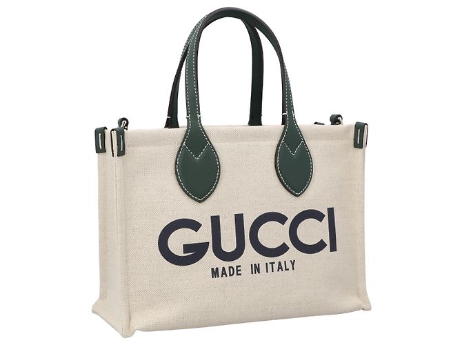 Gucci kleine Tragetasche mit Gucci-Druck in Grün - Ansicht 2