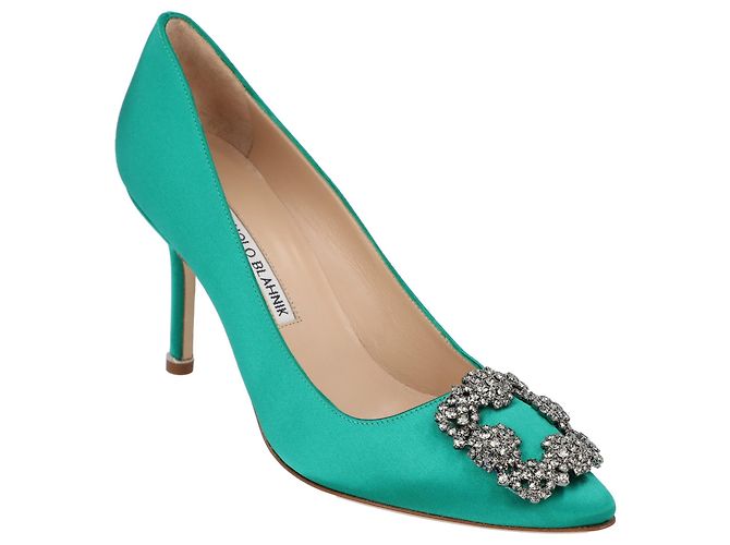 Manolo Blahnik Hangisi 090 Décolleté Verdi Verde - vista 2