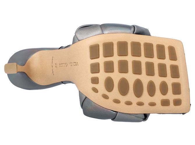 Mule Lido metallici grigi di Bottega Veneta Grigio - vista 4