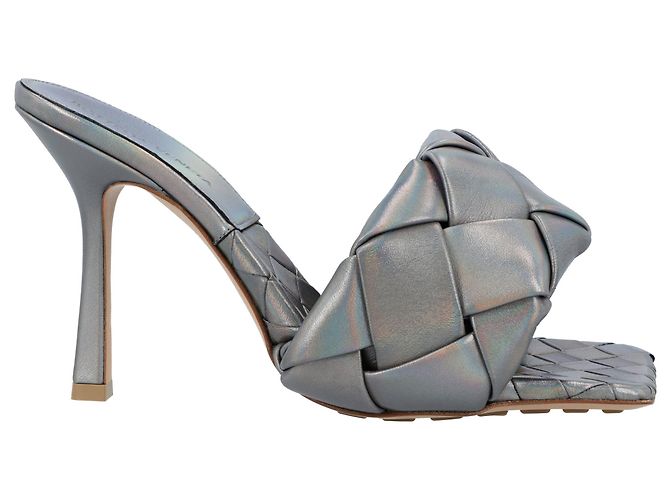 Mule Lido metallici grigi di Bottega Veneta Grigio - vista 5