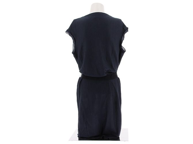 Lanvin Kleider T.International M Seide Marineblau - Ansicht 2