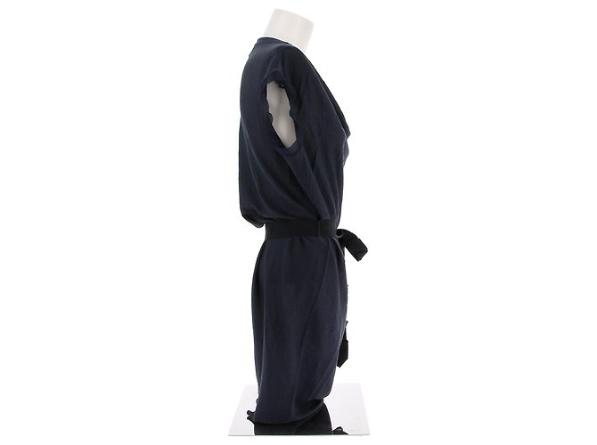 Lanvin Kleider T.International M Seide Marineblau - Ansicht 3