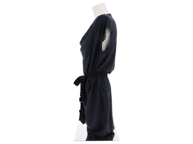 Lanvin Kleider T.International M Seide Marineblau - Ansicht 4