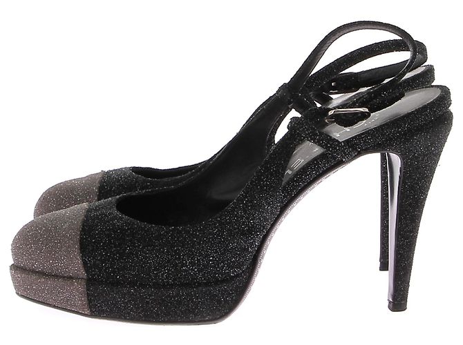 Chanel Absätze T.EU 40.5 Leder Schwarz - Ansicht 3