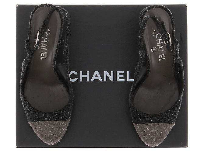 Chanel Absätze T.EU 40.5 Leder Schwarz - Ansicht 8