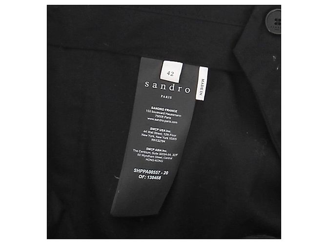 SANDRO Pantaloni T.FR 42 Lana Nero - vista 5