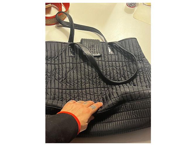Autre Marque Leather and Nylon Handbag Black - view 13