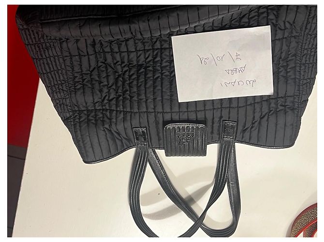 Autre Marque Leather and Nylon Handbag Black - view 2
