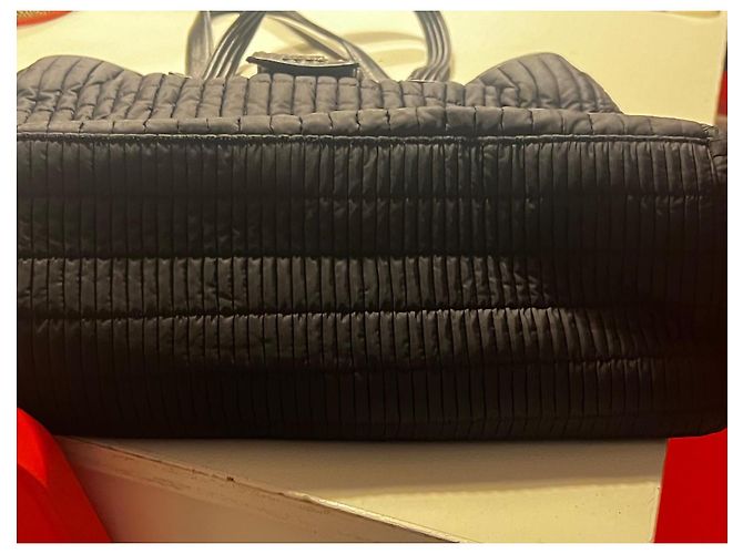 Autre Marque Leather and Nylon Handbag Black - view 6