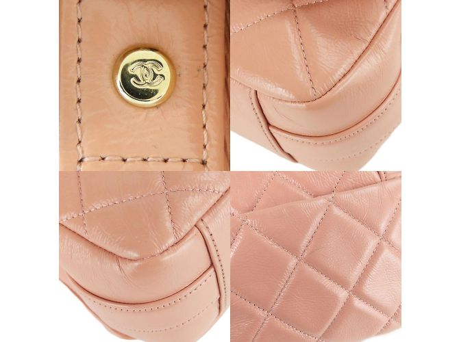 Borsa a Spalla in Pelle Matelassé Chanel Beige Pesca - vista 3