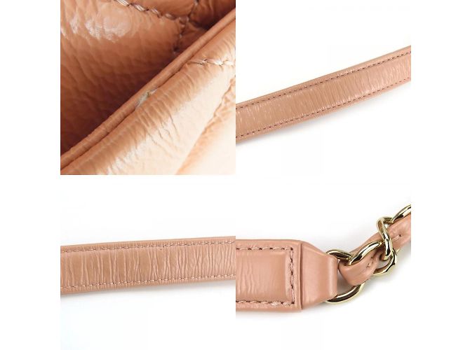 Borsa a Spalla in Pelle Matelassé Chanel Beige Pesca - vista 4