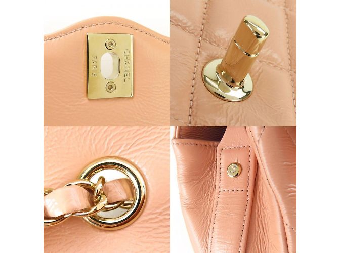 Borsa a Spalla in Pelle Matelassé Chanel Beige Pesca - vista 6