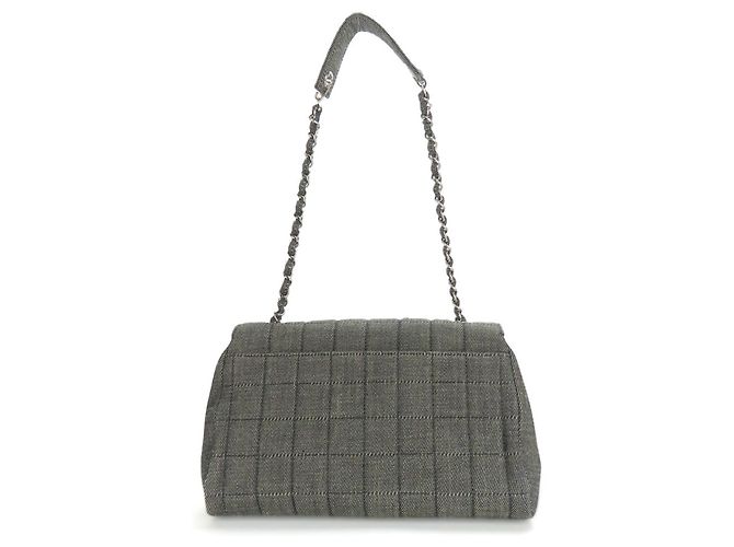 Borsa a spalla in denim blu navy Chanel - vista 3