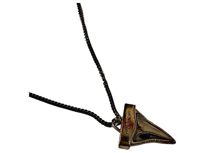 Collana pendente a catena a due livelli con squalo autentica Givenchy Riccardo Tisci Silver hardware - vista 3