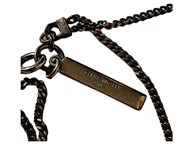 Collana pendente a catena a due livelli con squalo autentica Givenchy Riccardo Tisci Silver hardware - vista 6