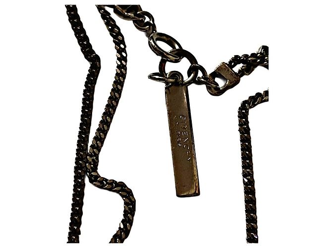 Collana pendente a catena a due livelli con squalo autentica Givenchy Riccardo Tisci Silver hardware - vista 7
