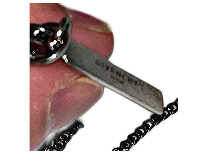 Collana pendente a catena a due livelli con squalo autentica Givenchy Riccardo Tisci Silver hardware - vista 8