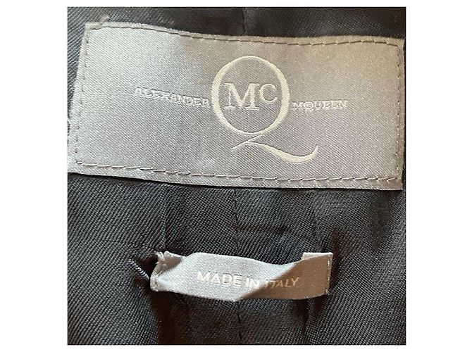 Authentische Alexander McQueen Archive frühe Kollektion schwarzes Wollwesten - Ansicht 3