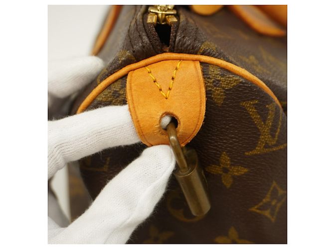 Borsa Louis Vuitton Monogram Speedy 30 Marrone - vista 16