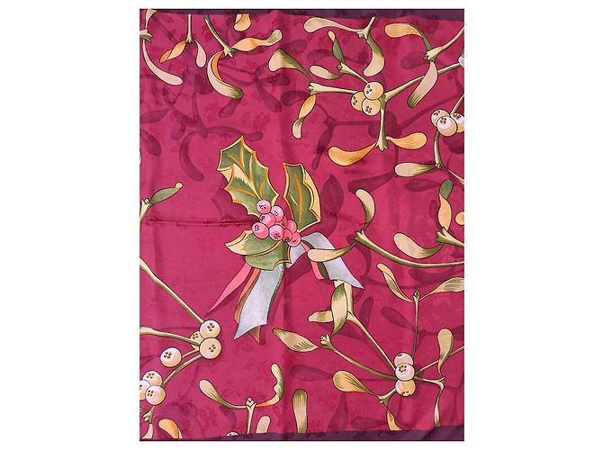 Foulard Hermès Neige d'Antan dettaglio con agrifoglio Rosso - vista 6