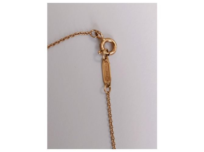 Collana con pendente chiave trifoglio Tiffany & Co in oro bianco e diamanti Giallo - vista 4