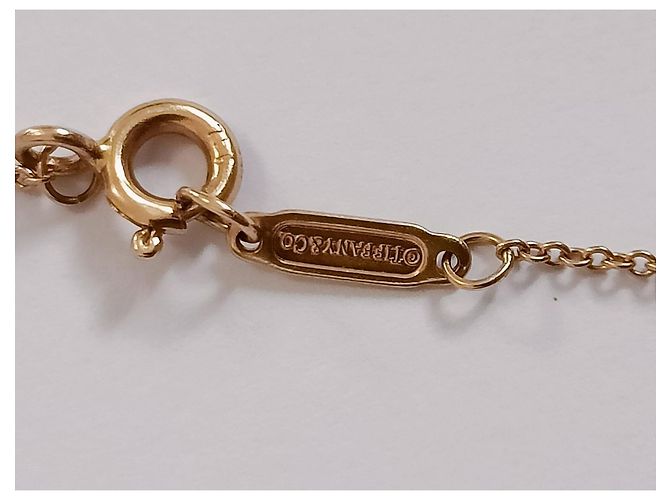 Collana con pendente chiave trifoglio Tiffany & Co in oro bianco e diamanti Giallo - vista 9