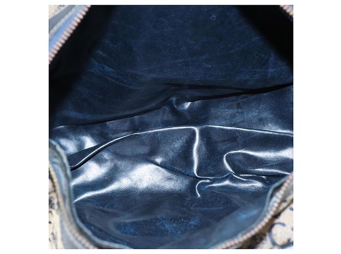 Céline Bolsa Boston em lona Celine C Sulky Navy Ouro Auth 94063 Dourado Azul marinho - vista 11