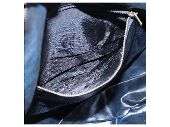 Céline Bolsa Boston em lona Celine C Sulky Navy Ouro Auth 94063 Dourado Azul marinho - vista 12