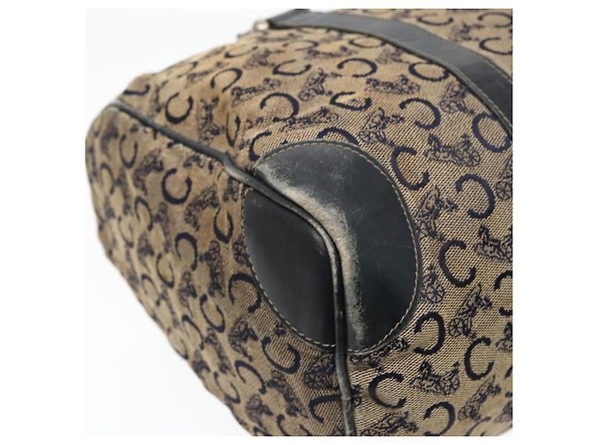 Céline Bolsa Boston em lona Celine C Sulky Navy Ouro Auth 94063 Dourado Azul marinho - vista 16