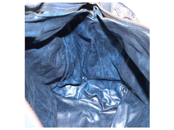 Céline Bolsa Boston em lona Celine C Sulky Navy Ouro Auth 94063 Dourado Azul marinho - vista 19