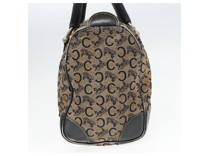 Céline Bolsa Boston em lona Celine C Sulky Navy Ouro Auth 94063 Dourado Azul marinho - vista 4