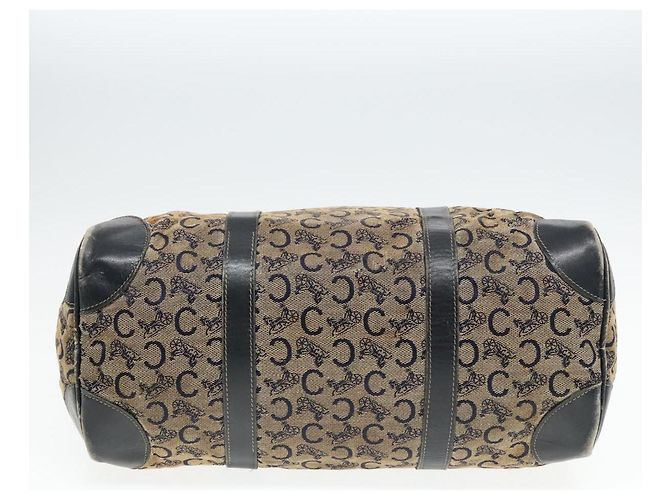Céline Bolsa Boston em lona Celine C Sulky Navy Ouro Auth 94063 Dourado Azul marinho - vista 5