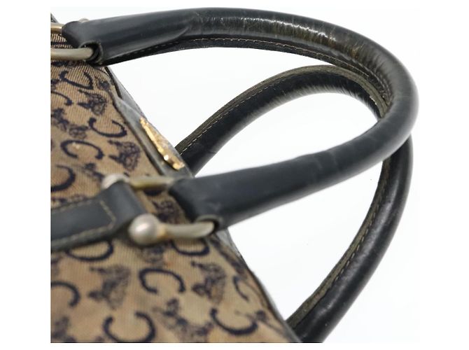 Céline Bolsa Boston em lona Celine C Sulky Navy Ouro Auth 94063 Dourado Azul marinho - vista 8