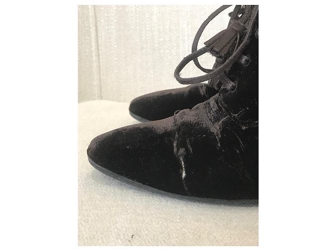 Stivaletti CHANEL T.EU 37.5 Velluto Marrone - vista 6