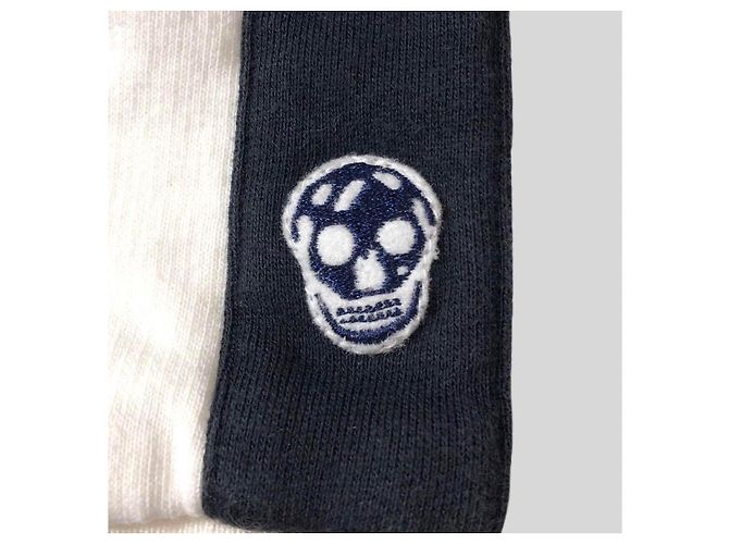 Authentic Alexander McQueen Skull Embroidered Jogger Pants Black White - view 3