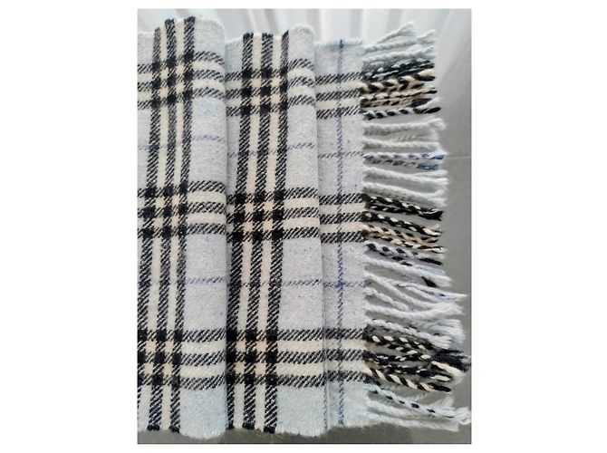 Bufanda Burberry Check de cachemira azul claro - vista 2