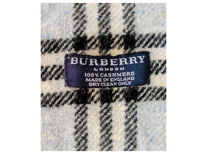 Bufanda Burberry Check de cachemira azul claro - vista 3