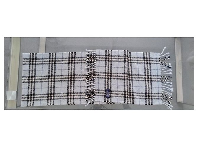 Bufanda Burberry Check de cachemira azul claro - vista 4