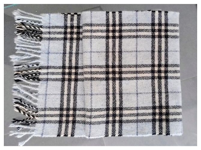 Bufanda Burberry Check de cachemira azul claro - vista 5