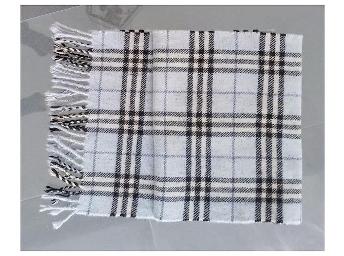 Bufanda Burberry Check de cachemira azul claro - vista 9