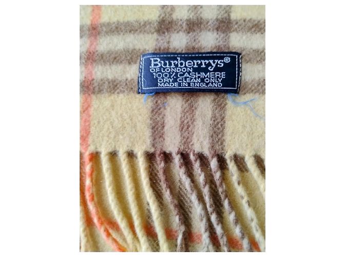 Sciarpa Burberry Check in cashmere gialla Giallo - vista 2