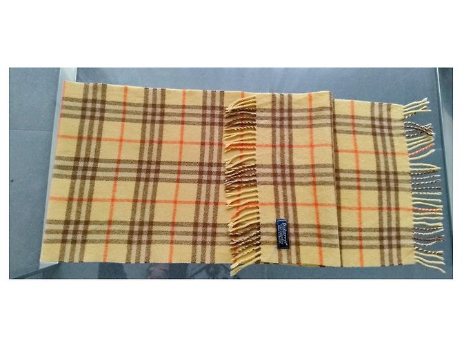 Sciarpa Burberry Check in cashmere gialla Giallo - vista 4