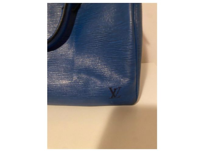 Louis Vuitton speedy 30 in pelle Epi Blu scuro - vista 5