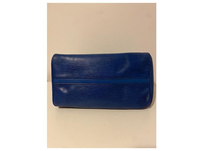 Louis Vuitton speedy 30 in pelle Epi Blu scuro - vista 6