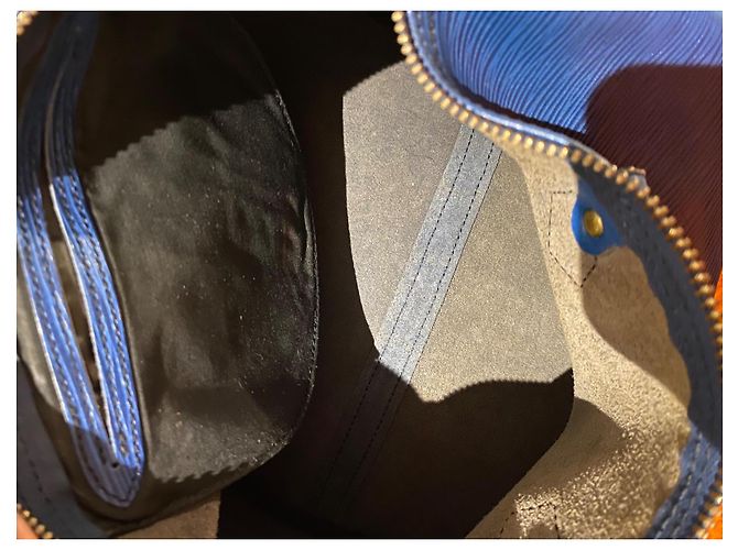 Louis Vuitton speedy 30 in pelle Epi Blu scuro - vista 7