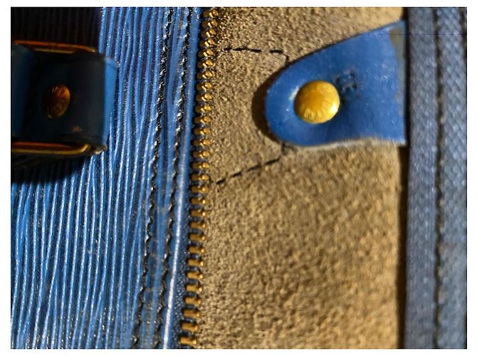 Louis Vuitton speedy 30 in pelle Epi Blu scuro - vista 8